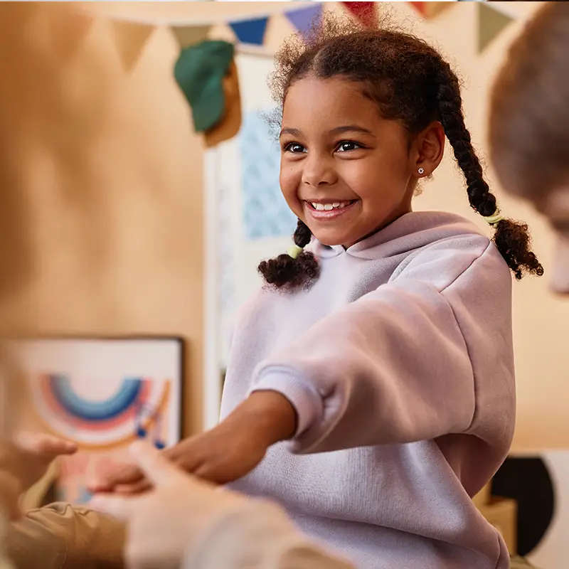 Cute black girl playying at nursery