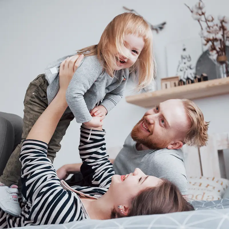 Happy relaxed family